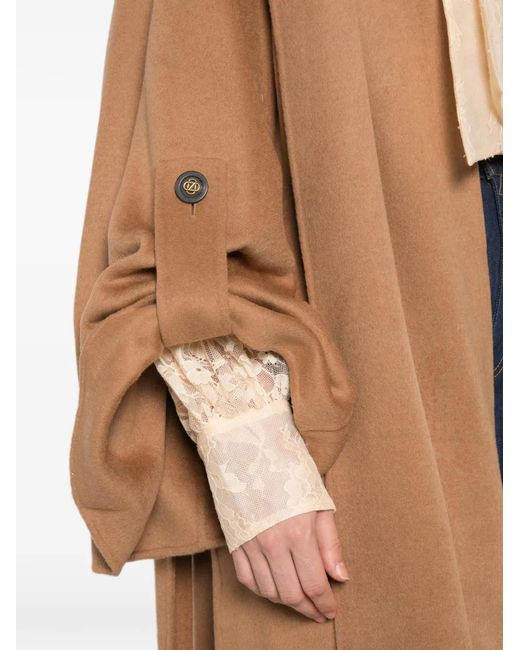 Zimmermann Brown Belted Scarf-Detail Coat