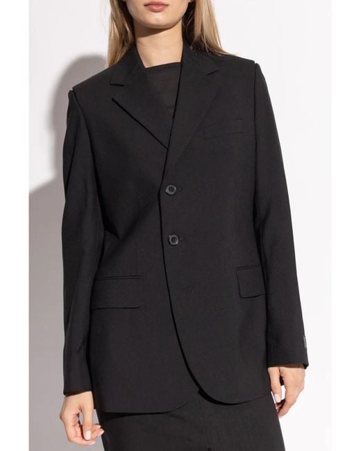 KENZO Black Elegant Virgin Wool Logo Jacket