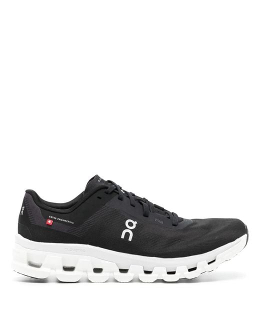 On Shoes Black Cloudflow 4 Logo Sneakers