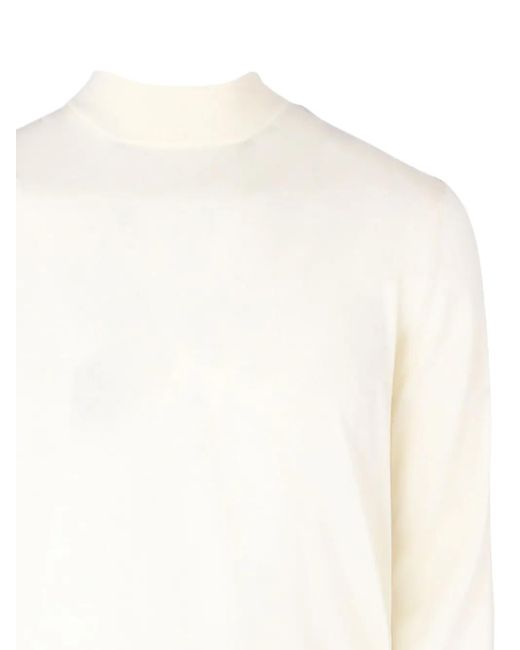 Lardini White Mock-Neck Knit Sweater for men