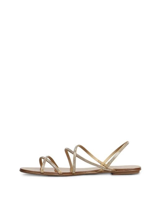 Pedro Garcia White Esme Crystal-Embellished Strappy Sandals