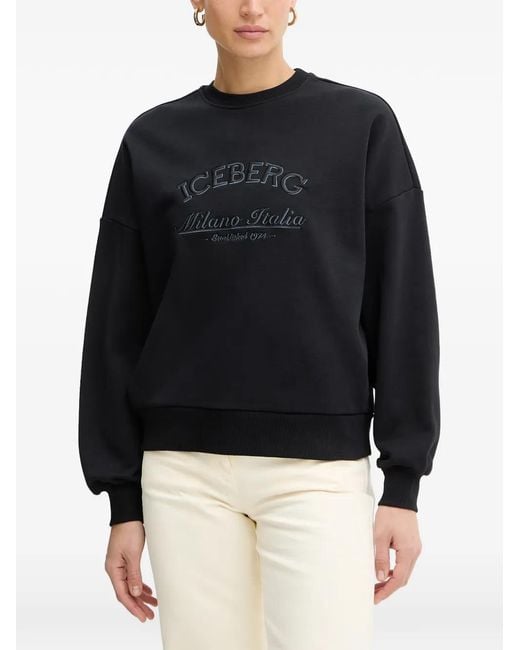 Iceberg Blue Logo-Embroidered Sweatshirt