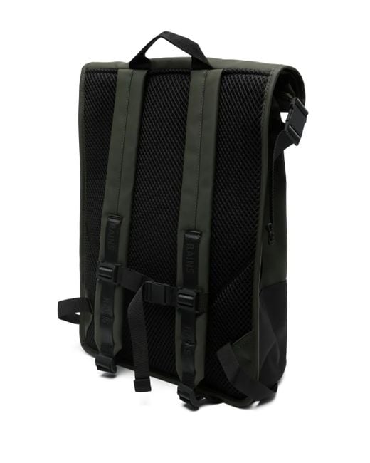 Rains Black Trail Rolltop Colour-Block Backpack for men
