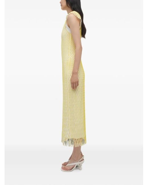 Jonathan Simkhai Metallic Faylen Open-Knit Fringed Midi Dress