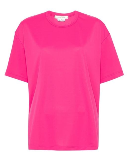 Comme des Garçons Pink Tonal-stitching Short-sleeve T-shirt