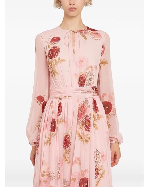 Giambattista Valli Pink Floral Maxi Dress