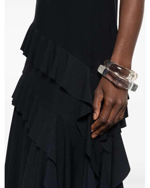 Love Moschino Black Ruffled Asymmetric Dress