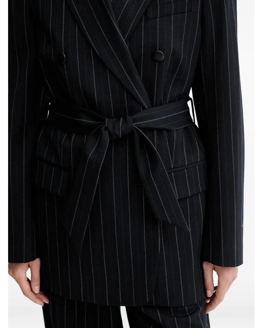 Rag & Bone Black Pinstripe Double-Breasted Blazer