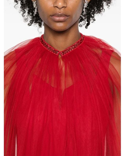 V:PM ATELIER Red Wanda Tulle Cape