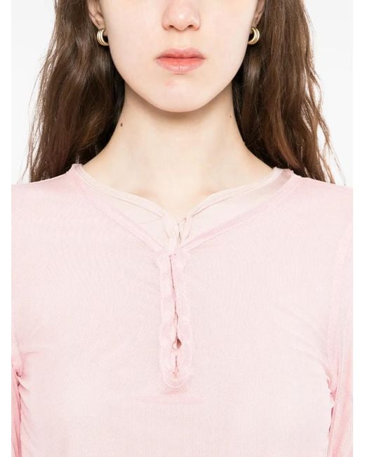 OPEN YY Pink Mesh Hooked T-Shirt