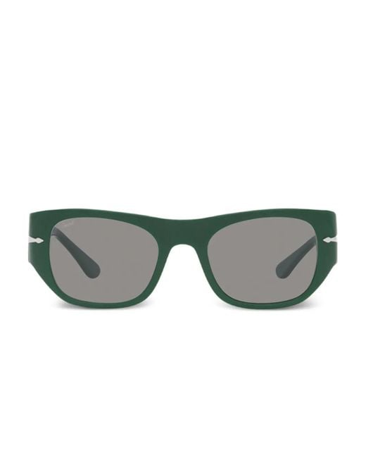 Persol Gray Rectangle-Frame Sunglasses
