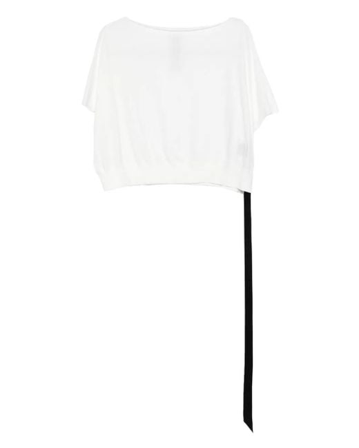 Rick Owens White Boat-Neck Cotton Top