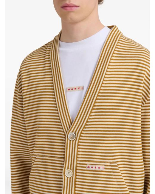 Cárdigan a rayas Marni de hombre de color Natural