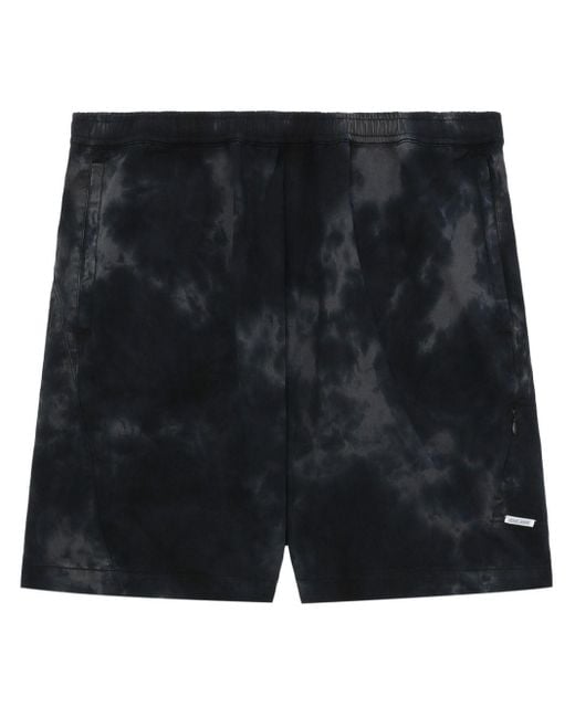 Izzue Black Logo-appliqué Tie-dye Shorts for men