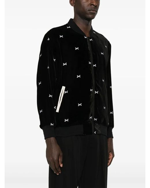 (w)taps Black Gutter Reversible Bomber Jacket for men