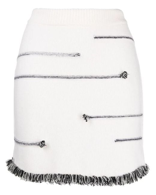 Sonia Rykiel Natural Contrasting-Stitch Detail Skirt