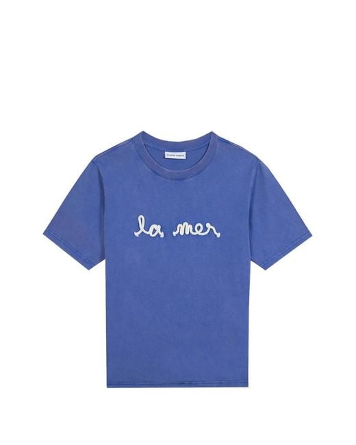 Maison Labiche Blue Rope-Embroidered Washed T-Shirt