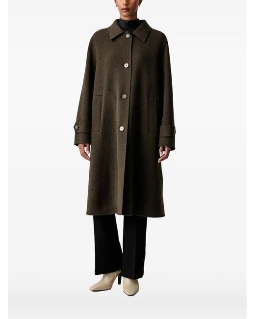 ViCOLO Black Button-Up Collared Coat