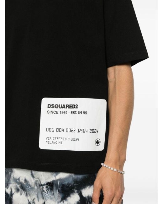 T-shirt con stampa di DSquared² in Black da Uomo