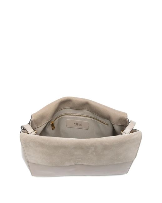 Furla White Domus" Calf Leather Medium Shoulder Bag 32