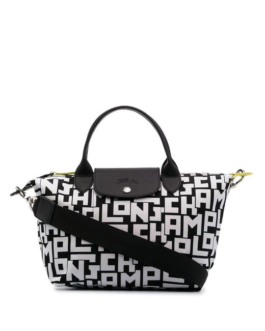 Bolso Le Pliage Collection pequeño Longchamp de Cuero de color Negro - Lyst