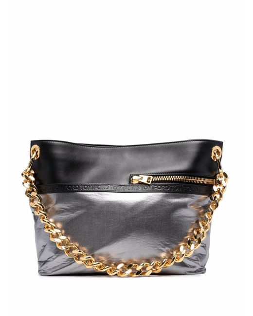 Tom Ford Leather Zipdetail Shopper Tote in Black Lyst