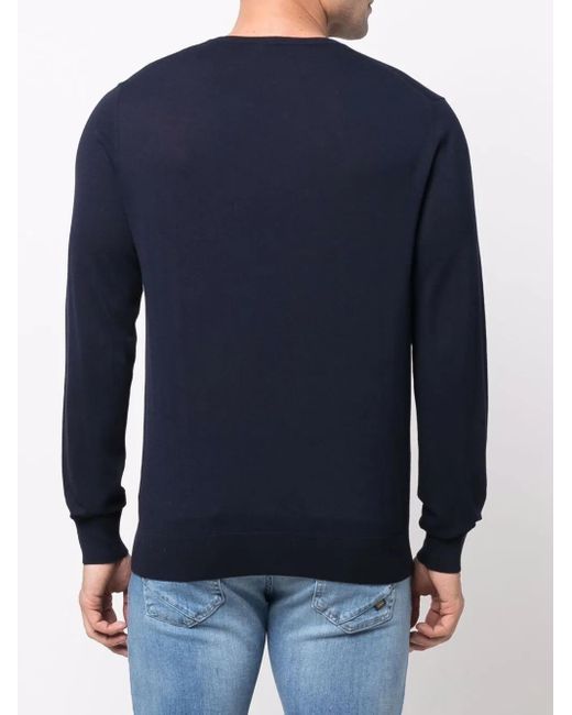 Ballantyne Blue Crew-Neck Knit Jumper for men
