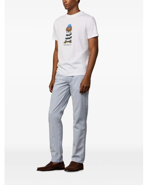 Hackett Blue Stripe-Pattern Trousers for men