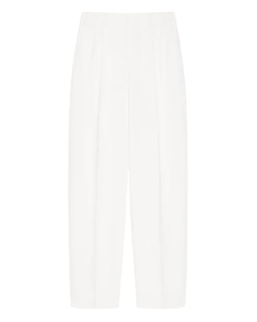 Givenchy White Pleated Wool Trousers