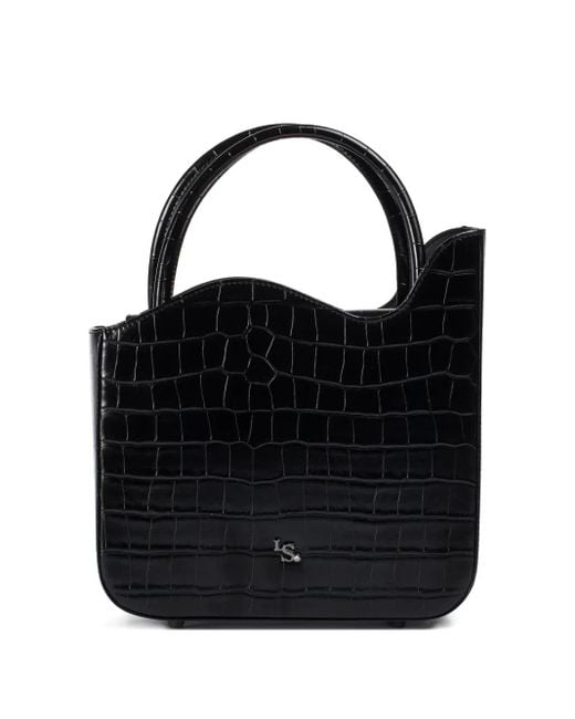 Le Silla Black Ivy Crocodile-Embossed Mini Bag