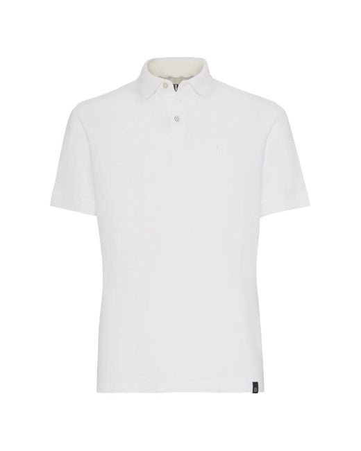 Boggi White Mother-Of-Pearl Buttons Polo Shirt for men