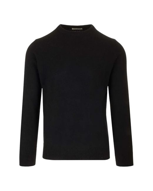 Al Duca D'aosta Black Knitted Cashmere Sweater for men