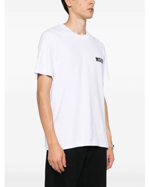 MSGM Katoenen T-shirt Met Logoprint in het White voor heren