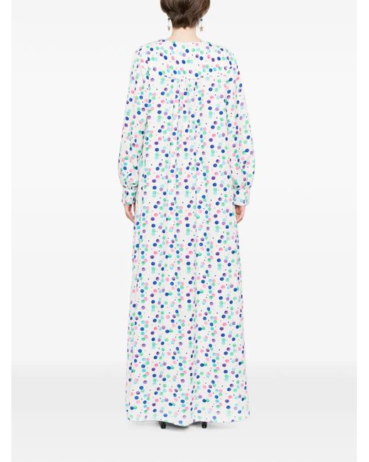 Bambah Blue Ariel Polka-Dot Kaftan