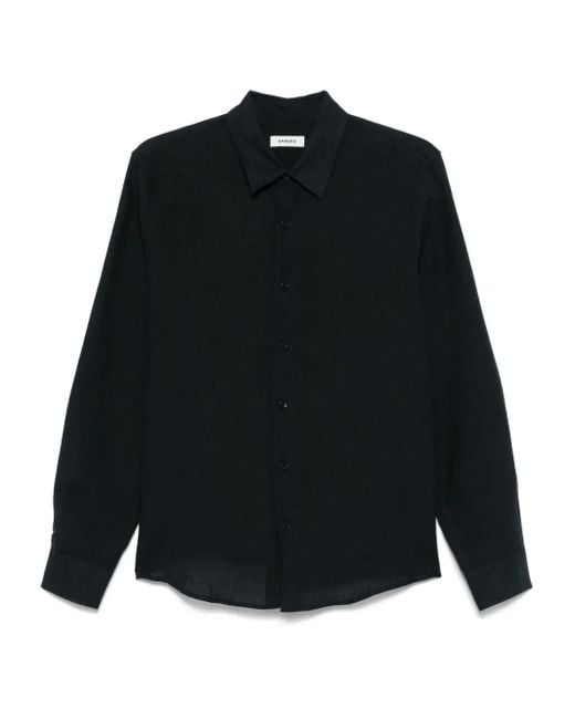 Camisa de mezcla de lino Sandro de hombre de color Black