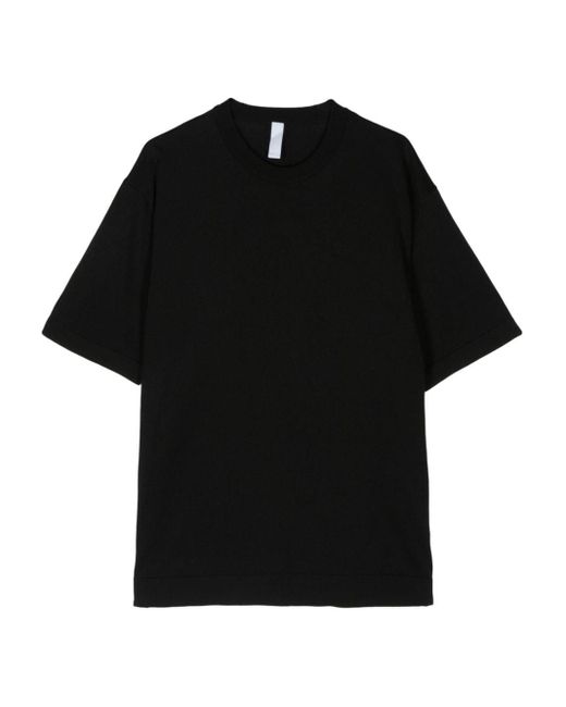 CFCL Black Purl-knit Crew-neck T-shirt for men