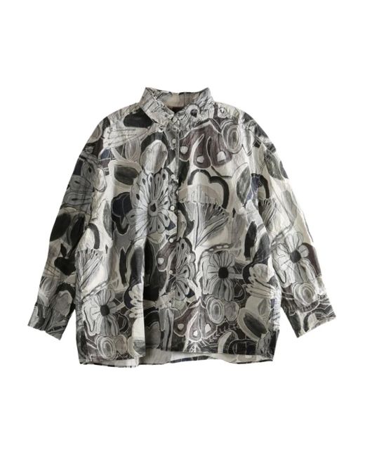Casey Casey Gray Manon Floral-Print Cotton Shirt