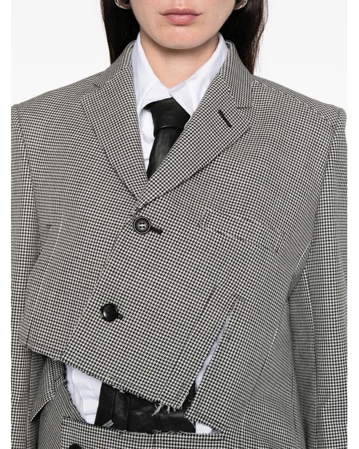 Comme des Garçons Gray Houndstooth Cut-Out Jacket