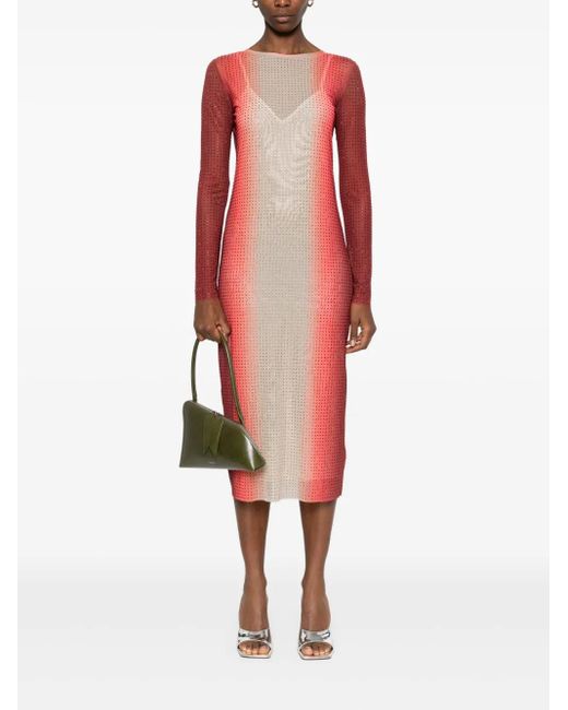 Patrizia Pepe Pink Gradient-Effect Midi Dress