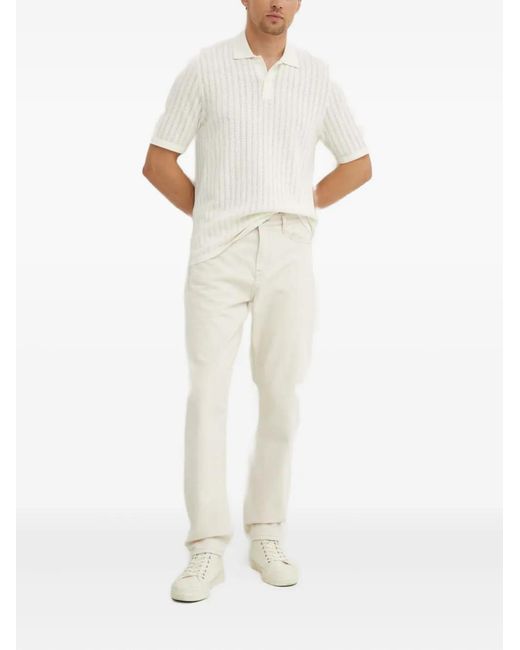 Samsøe & Samsøe White Logo-Patch Five-Pocket Jeans for men