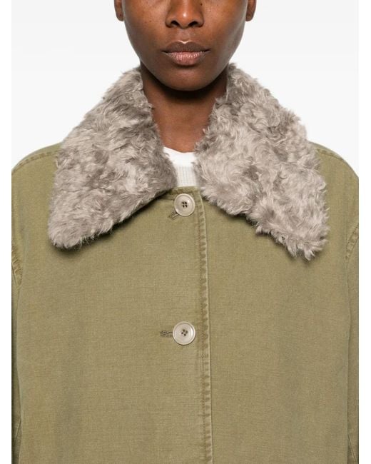 Our Legacy Natural Tundra Faux-Fur Collar Coat