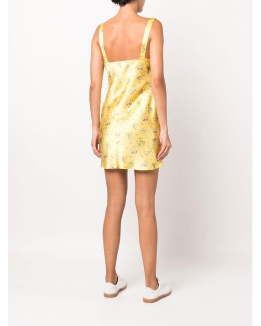 Yellow silk mini clearance dress