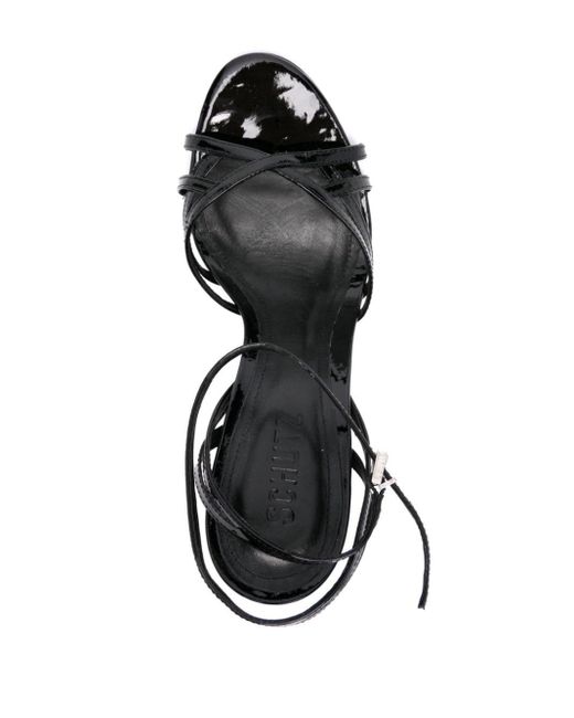SCHUTZ SHOES Black Sandalen aus Lackleder 115mm