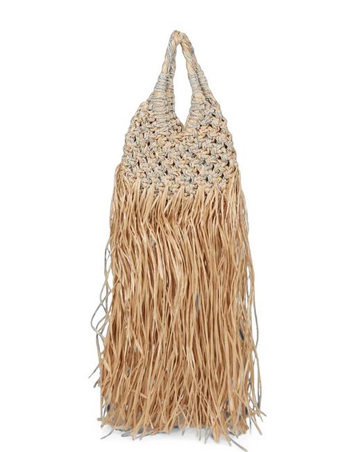 HIBOURAMA Natural Vannifique Fringed Tote Bag