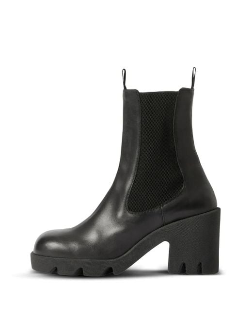 Burberry Black Stride Leather Chelsea Boots