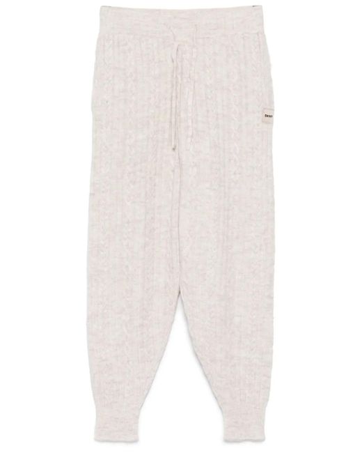 DKNY White Cable-Knit Trousers