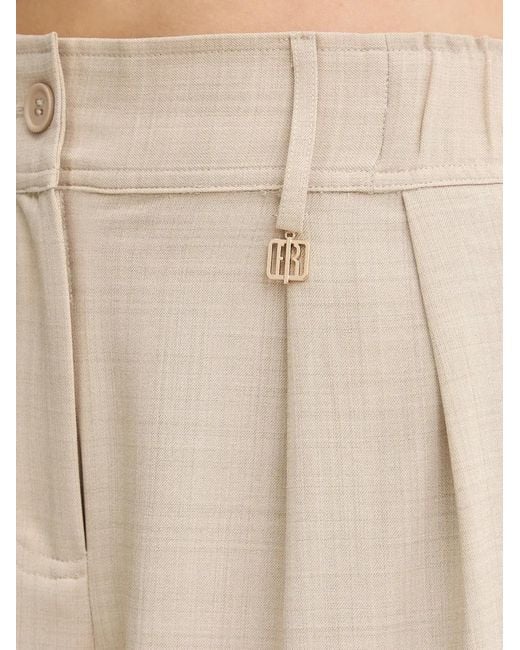 Fracomina Natural Pleat-Detail Turn-Up Shorts