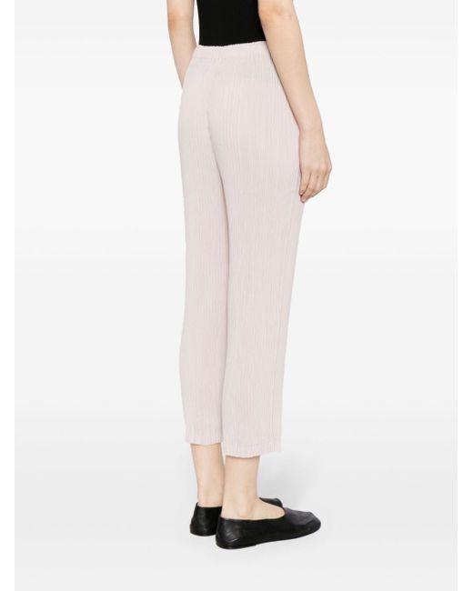 Pleated cropped trousers di Issey Miyake in Pink
