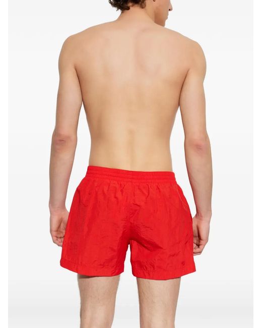 MM6 by Maison Margiela Red Drawstring Swim Shorts for men