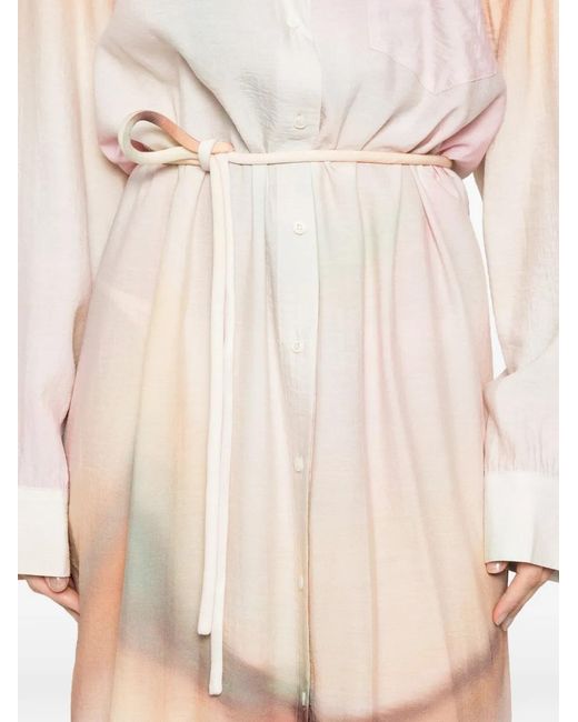 Nanushka White Buttoned Tie Dress
